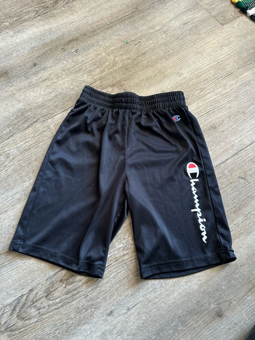 Champion Black Athletic Shorts with Branded Script